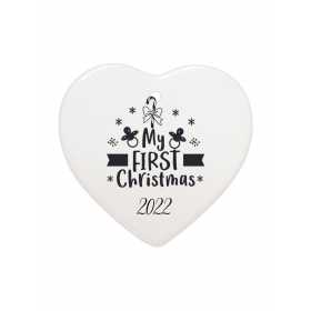 Glob ceramica inimioara pentru bradul de Craciun, My First Christmas 2022